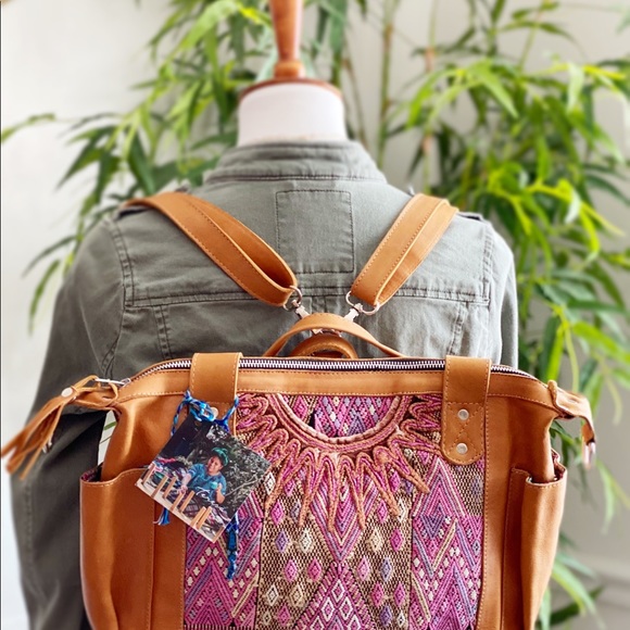 Genuine leather convertible bag from Guatemala main image 13